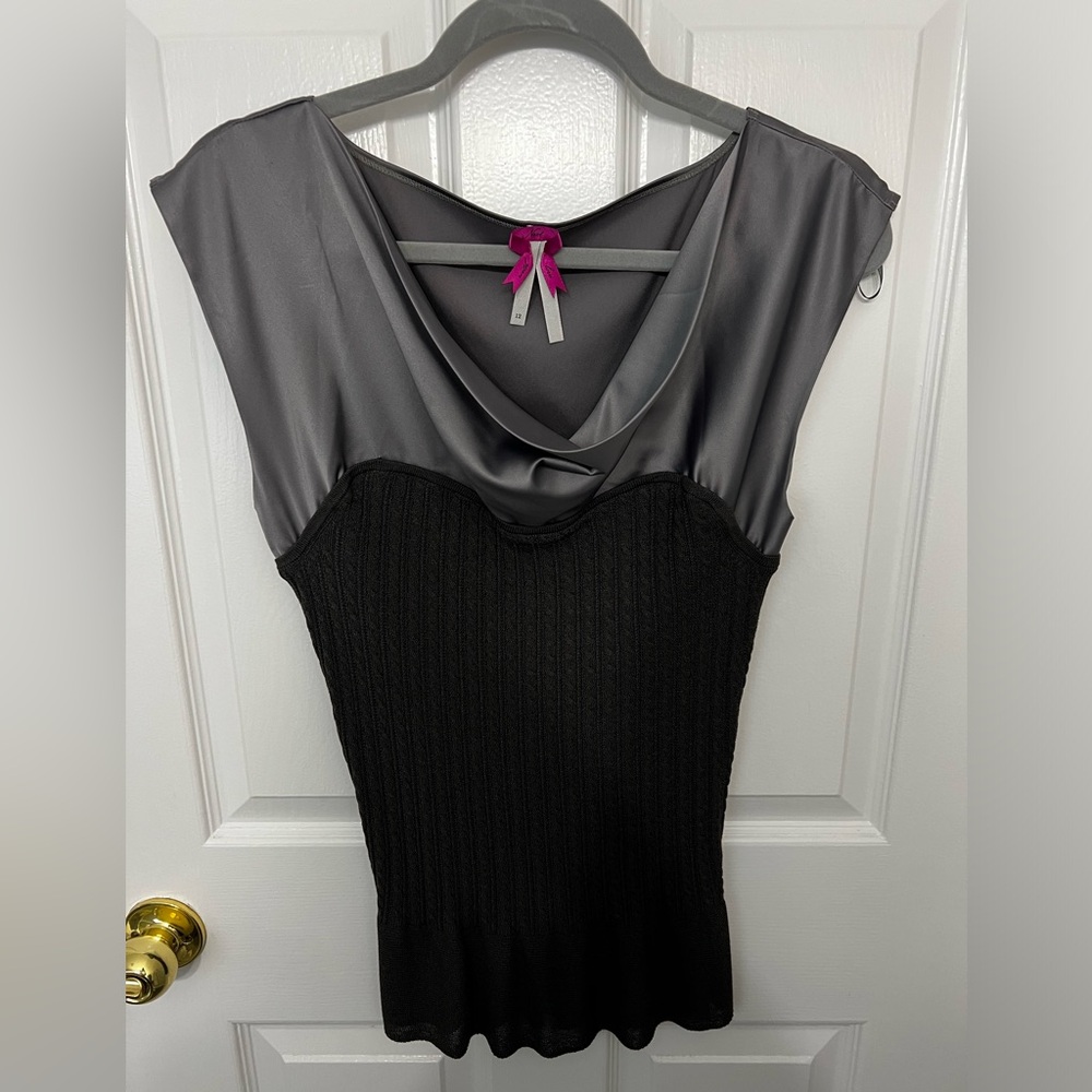 Beautiful soft grey satin and knit top from Next.